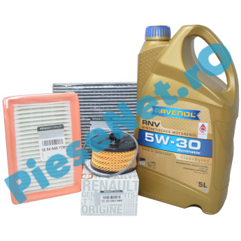 Pachet Revizie LOGAN 3, SANDERO 3, JOGGER, Motor 1.0TCe Cu RAVENOL RN17 5w30 Si Filtre Renault C.A. 1111114-005-01-999