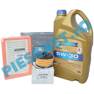 Pachet Revizie LOGAN 3, SANDERO 3, JOGGER, Motor 1.0TCe Cu RAVENOL RN17 5w30 Si Filtre Renault C.A. 1111114-005-01-999