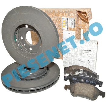 Pachet Placute si Discuri Frana DUSTER 2, DUSTER 1, MEGANE 3, Original Renault 402069741R + 410A13730R (referinta inlocuita 410A12582R)