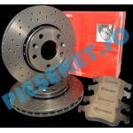 Pachet Placute Frana Ceramice si Discuri Frana PERFORATE, DUSTER 3, DUSTER 2, DUSTER, MEGANE 3, BREMBO XTRA LINE 09.A727.1X + P68050X