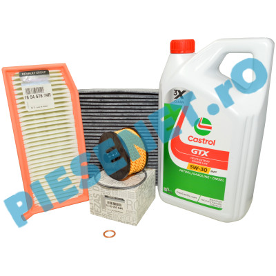 Pachet Revizie Motor 0.9TCe, LOGAN 2, SANDERO 2, (Fara GPL), Filtre Renault Si Castrol RN17 Carbon Pachet Revizie Motor 0.9TCe, LOGAN 2, SANDERO 2, (Fara GPL), Filtre Renault Si Castrol RN17 Carbon