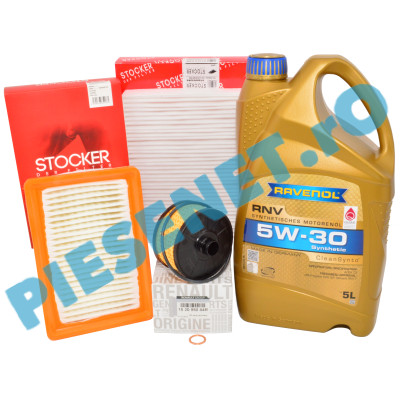 KIT Revizie LOGAN 3, SANDERO 3, JOGGER, 1.0TCe, RAVENOL 5w30 RN17 Si Filtre RENAULT Si STOCKER