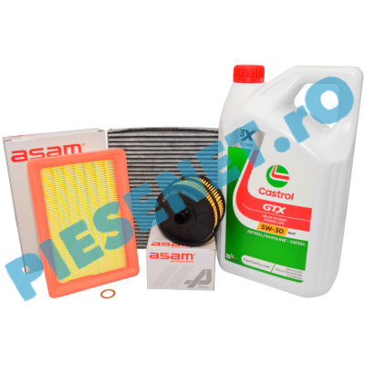 Pachet Revizie Logan 3, Sandero 3, Jogger, Motor 1.0 TCe cu Filtre ASAM și Ulei Castrol GTX 5W30 RN17