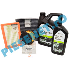 Pachet Revizie LOGAN 3, SANDERO 3, JOGGER 1.0 TCe Ulei Dacia Oil Plus RN17 + Filtre Renault Polen Cu Carbon