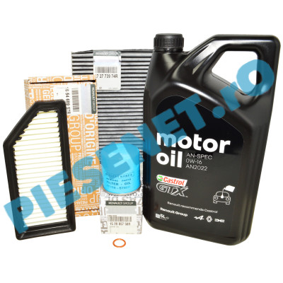 Pachet Revizie Duster 3 HYBRID 140 1.6 SCe cu Ulei 0W16 Renault AN2022 si Filtre Originale Renault