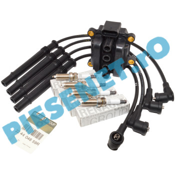 Pachet Revizie Aprindere 1.2 16V Bobină + Fise + Bujii, Original Renault (Logan 1/2)