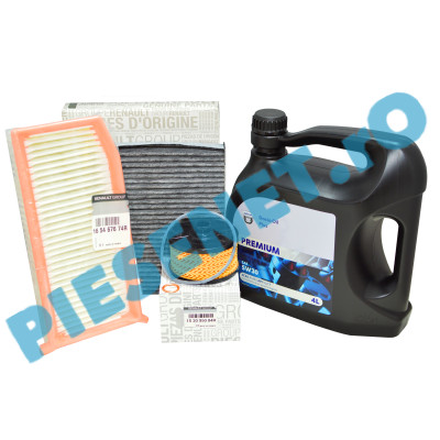 Pachet Revizie Logan 2 / Sandero 2 0.9 TCe cu/fără GPL, Filtre Renault + Ulei Dacia Premium 5W30
