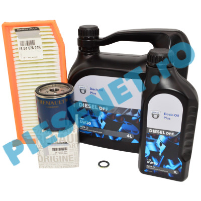 Pachet Revizie 1.5 dCi Euro 6 / 5 LOGAN 2, SANDERO 2, DUSTER 2, Dacia Oil 5W30 DPF