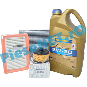 Pachet Revizie LOGAN 3, SANDERO 3, JOGGER, Motor 1.0TCe Cu RAVENOL RN17 5w30 Si Filtre Renault C.A. 1111114-005-01-999