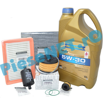Pachet Revizie LOGAN 3, SANDERO 3, JOGGER, Motor 1.0TCe ECO-G 100, Cu RAVENOL RN17 5w30 si Fitre Renault C.A. 1111114-005-01-999
