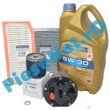 Pachet Revizie LOGAN 2, DUSTER 2, 1.5dCi EURO 6 (Fara ADBLUE), Cu RAVENOL RN17 5w30 si Fitre Renault 1111114-005-01-999
