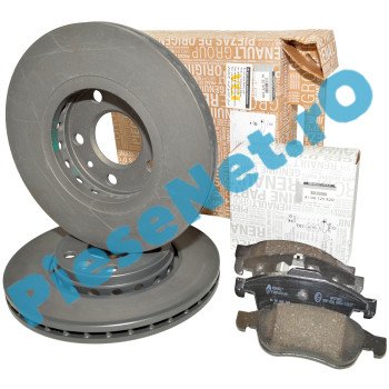 Pachet Placute si Discuri Frana DUSTER 2, DUSTER 1, MEGANE 3, Original Renault 402069741R + 410A13730R (referinta inlocuita 410A12582R)