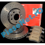 Pachet Placute Frana Ceramice si Discuri Frana PERFORATE, DUSTER 3, DUSTER 2, DUSTER, MEGANE 3, BREMBO XTRA LINE 09.A727.1X + P68050X