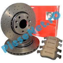 Pachet Placute Frana Ceramice si Discuri Frana PERFORATE, DUSTER 3, DUSTER 2, DUSTER, MEGANE 3, BREMBO XTRA LINE 09.A727.1X + P68050X