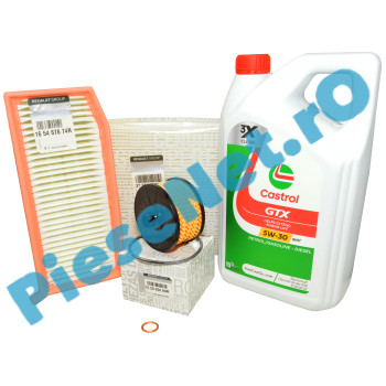 Pachet Revizie Motor 0.9TCe, LOGAN 2, SANDERO 2, (Fara GPL), Filtre Renault Si Castrol RN17