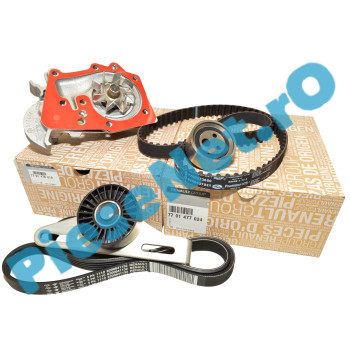 Kit Distributie, Pompa Apa Si Kit Accesorii 1.4MPI-1.6MPI, LOGAN 1, CLIO 1-2, Originale Renault 7701477024 + 7701478018 + 7701477522