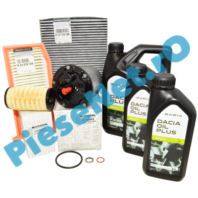 Pachet Revizie Ulei si Filtre 1.5 dCi EURO 6+ AdBlue®, LOGAN 2, DUSTER 2, Original DACIA OIL PLUS RN17