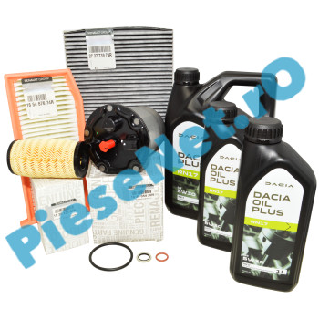 Pachet Revizie Ulei si Filtre 1.5 dCi EURO 6+ AdBlue®, LOGAN 2, DUSTER 2, Original DACIA OIL PLUS RN17