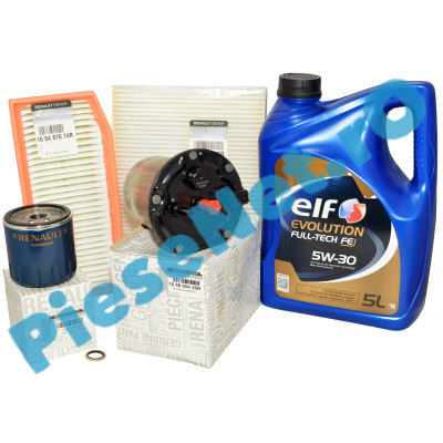 Pachet Revizie LOGAN 2, DUSTER 2, 1.5dCi EURO 6, Filtre Renault si Ulei ELF DPF, (Fara ADBLUE), Clasic