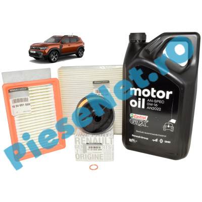 Pachet Revizie DUSTER 3 1.2TCe Mild Si Full Hybrid, Ulei 0w16 Renault AN2022 Si Filtre Renault