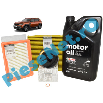 Pachet Revizie DUSTER 3 1.2TCe Mild Si Full Hybrid, Ulei 0w16 Renault AN2022 Si Filtre Renault, Polifenol