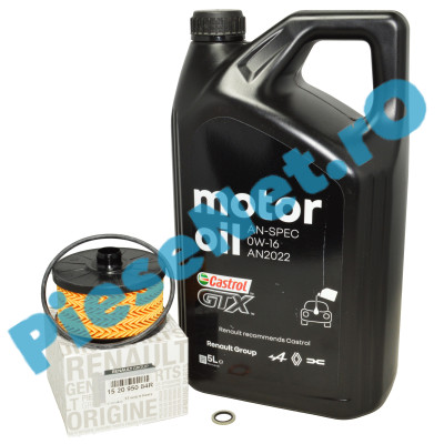 Pachet "PRIMA REVIZIE" DUSTER 3 1.2TCe Mild Si Full Hybrid, Ulei 0w16 Renault AN2022 Si Filtru Ulei Renault Pachet "PRIMA REVIZIE" DUSTER 3 1.2TCe Mild Si Full Hybrid, Ulei 0w16 Renault AN2022 Si Filtru Ulei Renault