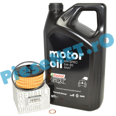 Pachet "PRIMA REVIZIE" DUSTER 3, LOGAN 3, SANDERO 3, JOGGER 1.0TCe sau 1.0TCe ECO-G, Ulei Renault RN17 Si Filtru Ulei Renault