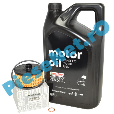 Pachet "PRIMA REVIZIE" DUSTER 3, LOGAN 3, SANDERO 3, JOGGER 1.0TCe sau 1.0TCe ECO-G, Ulei Renault RN17 Si Filtru Ulei Renault