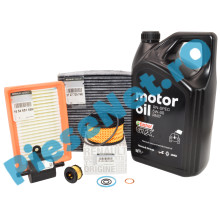 Pachet Revizie DUSTER 3 1.0TCe ECO G-100, Ulei Renault GTX 5W30 RN17 + Filtre Originale Renault, Habitaclu Cu Carbon Activ