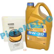 Pachet "PRIMA REVIZIE" LOGAN 3, DUSTER 3, SANDERO 3, JOGGER 1.0TCe sau 1.0TCe ECO-G, Ulei RAVENOL RN17 Filtru Ulei Si Polen Renault