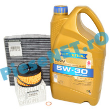 Pachet "PRIMA REVIZIE" LOGAN 3, DUSTER 3, SANDERO 3, JOGGER 1.0TCe sau 1.0TCe ECO-G, Ulei RAVENOL RN17 Filtru Ulei Si Polen Cu Carbon Activ Renault