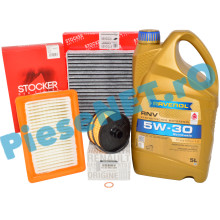 KIT Revizie LOGAN 3, SANDERO 3, JOGGER, 1.0TCe, RAVENOL 5w30 RN17 Si Filtre RENAULT Si STOCKER Carbon Activ