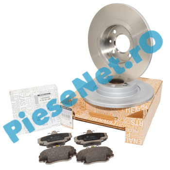 Placute si Discuri Frana LOGAN 1, SANDERO 1, 1.2 16Valve, 1.4-1.6MPI, Originale Renault 410602192R + 402065345R