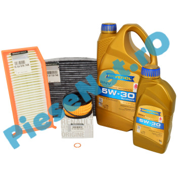 Pachet Revizie DUSTER 2 1.3TCe, DOKKER 1.3TCe, Cu RAVENOL RN17 5w30 Si Filtre Originale Renault C.A.