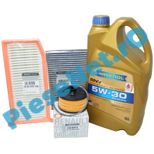 Pachet Revizie 0.9 TCe & 1.0 TCe, LOGAN 2, SANDERO 2, RAVENOL RNV 5W30 RN17 + Filtre Renault