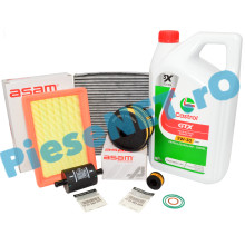 Pachet Revizie Logan 3, Sandero 3, Jogger, Motor 1.0 TCe ECO-G 100 cu Filtre ASAM și Ulei Castrol GTX 5W30 RN17