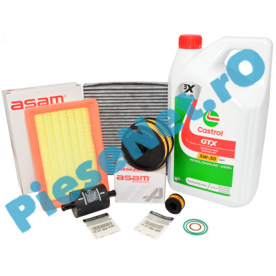 Pachet Revizie Logan 3, Sandero 3, Jogger, Motor 1.0 TCe ECO-G 100 cu Filtre ASAM și Ulei Castrol GTX 5W30 RN17 Pachet Revizie Logan 3, Sandero 3, Jogger, Motor 1.0 TCe ECO-G 100 cu Filtre ASAM și Ulei Castrol GTX 5W30 RN17