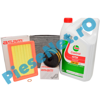Pachet Revizie Logan 3, Sandero 3, Jogger, Motor 1.0 TCe cu Filtre ASAM și Ulei Castrol GTX 5W30 RN17