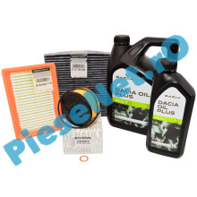 Pachet Revizie LOGAN 3, SANDERO 3, JOGGER 1.0 TCe Ulei Dacia Oil Plus RN17 + Filtre Renault Polen Cu Carbon