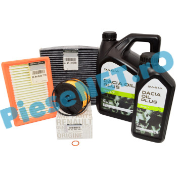 Pachet Revizie LOGAN 3, SANDERO 3, JOGGER 1.0 TCe Ulei Dacia Oil Plus RN17 + Filtre Renault Polen Cu Carbon