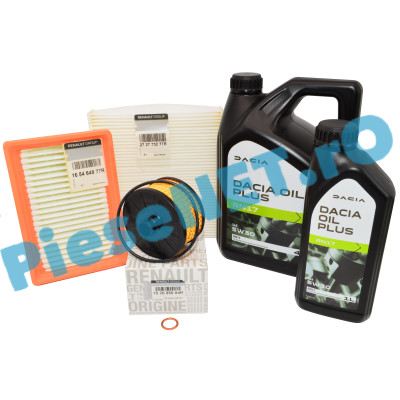 Pachet Revizie LOGAN 3, SANDERO 3, JOGGER 1.0 TCe Ulei Dacia Oil Plus RN17 + Filtre Renault Polen Clasic
