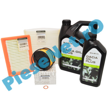 Pachet Revizie LOGAN 3, SANDERO 3, JOGGER 1.0 TCe Ulei Dacia Oil Plus RN17 + Filtre Renault Polen Clasic