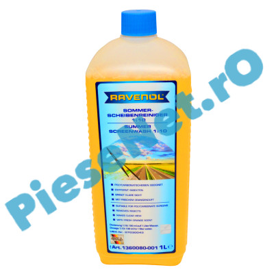 Soluție concentrată profesională RAVENOL 1:10 pentru curățarea parbrizului și farurilor. Aromă de portocală 1360080-001