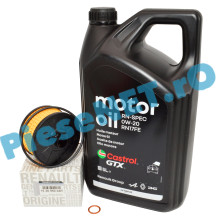 Pachet "Prima Revizie" Logan 3, Sandero 3, Duster 2/3, Jogger 1.0 TCe & ECO-G Ulei Renault 0W20 RN 17FE si Filtru Ulei Renault