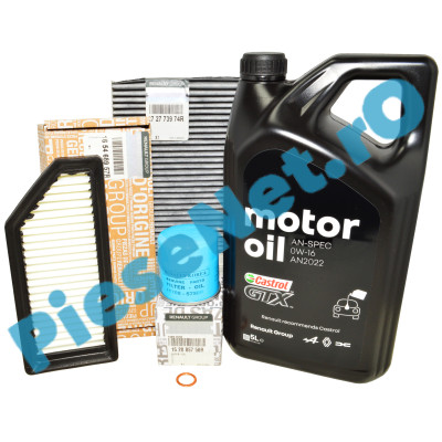 Pachet Revizie Duster 3 HYBRID 140 1.6 SCe cu Ulei 0W16 Renault AN2022 si Filtre Originale Renault