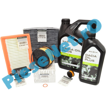 Pachet Revizie 1.0TCe ECO-G 100, LOGAN 3, SANDERO 3, JOGGER, Ulei Dacia Oil Plus 5W30 RN17 + Filtre Renault Pachet Revizie 1.0TCe ECO-G 100, LOGAN 3, SANDERO 3, JOGGER, Ulei Dacia Oil Plus 5W30 RN17 + Filtre Renault