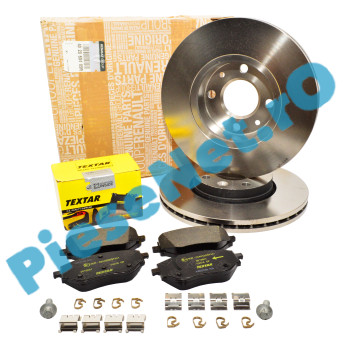 Pachet Plăcuțe TEXTAR + Discuri Frână Renault LOGAN 3, SANDERO 3, JOGGER, 2618801 + 402060405R