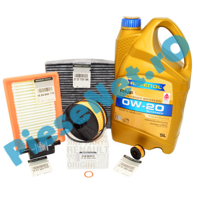 Pachet Revizie 1.0 ECO-G 100 (2024+) LOGAN 3, SANDERO 3, JOGGER, RAVENOL RNF 0W20 (RN17FE) + Filtre Renault Originale