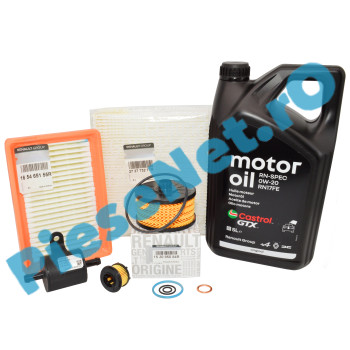 Pachet Revizie Complet DUSTER 3 1.0 TCe ECO G-100, (2024+) Ulei Renault GTX 0W20 RN17FE + Filtre Originale Renault