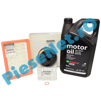 Pachet Revizie Duster 3 1.0TCe ECO-G 100 (2024+), Ulei Renault GTX 0W20 RN17FE + Filtre Renault